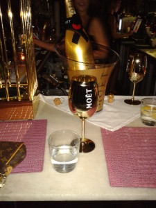 Moet golden glass